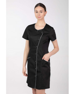 M-342 fartuch damski medyczny sukienka kosmetyczna kolor czarny