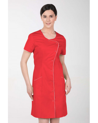 M-342 fartuch damski medyczny sukienka kosmetyczna kolor czerwony
