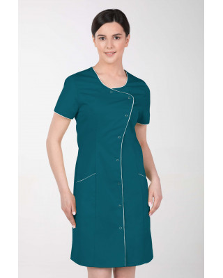 M-342 fartuch damski medyczny sukienka kosmetyczna kolor ciemny zielony