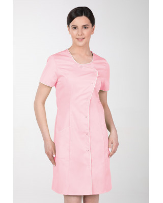 M-342 fartuch damski medyczny sukienka kosmetyczna kolor pudrowy róż