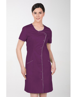 M-342 fartuch damski medyczny sukienka kosmetyczna kolor śliwka
