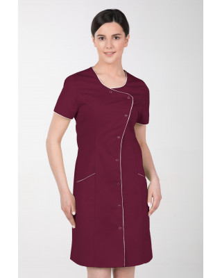 M-342 fartuch damski medyczny sukienka kosmetyczna kolor wiśnia