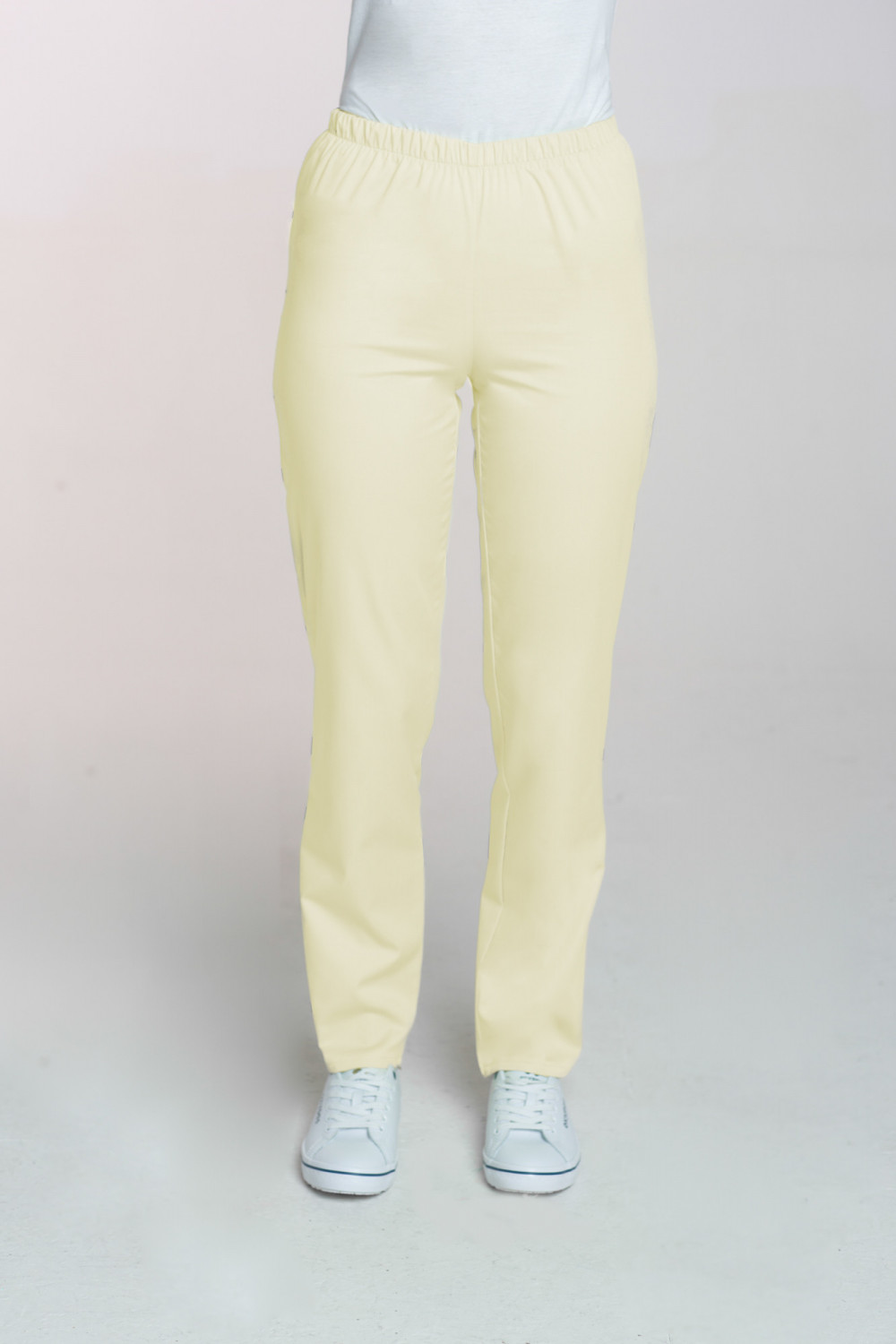 M-086 Spodnie damskie medyczne spodnie do pracy kolor banan