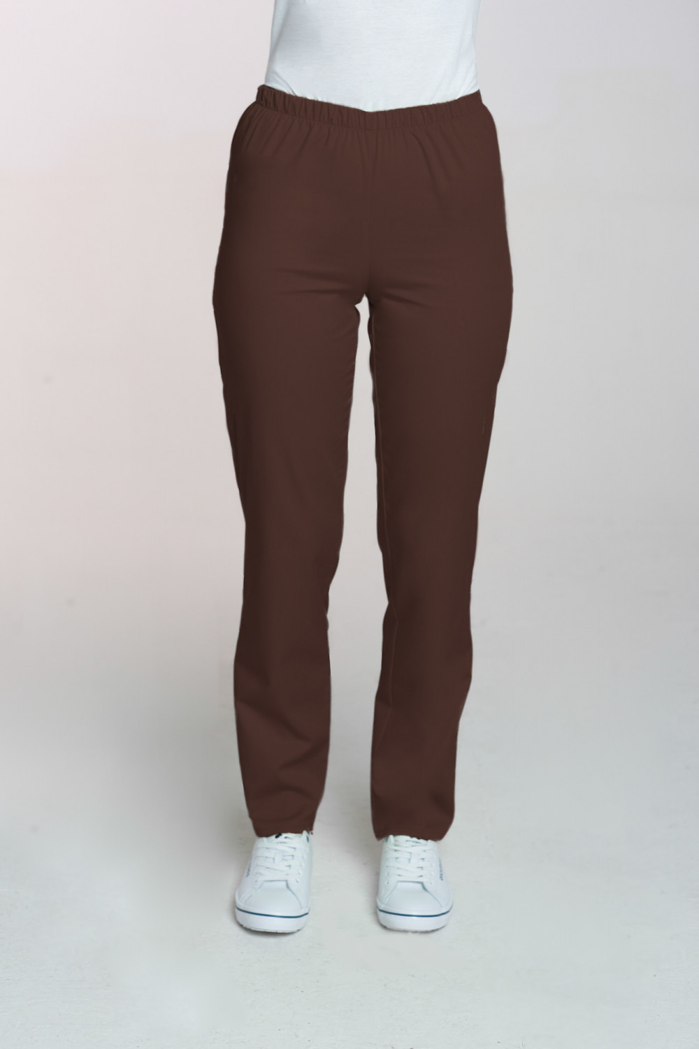 M-086 Spodnie damskie medyczne spodnie do pracy kolor czekolada