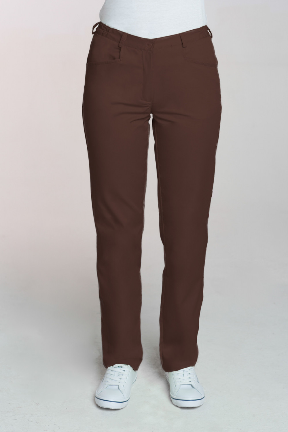M-348 Spodnie damskie medyczne do fartucha kolor czekolada
