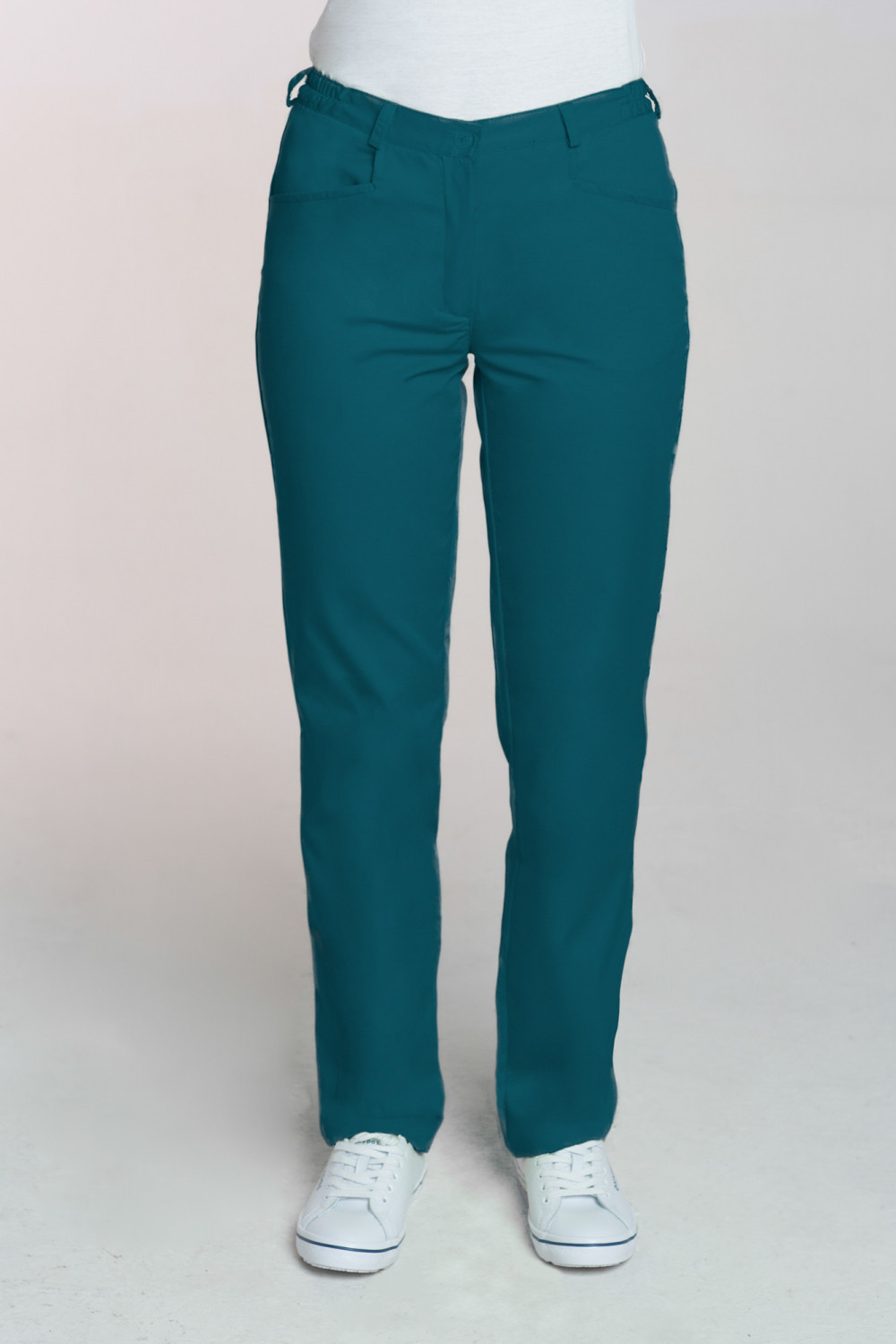 M-348 Spodnie damskie medyczne do fartucha kolor ciemny zielony