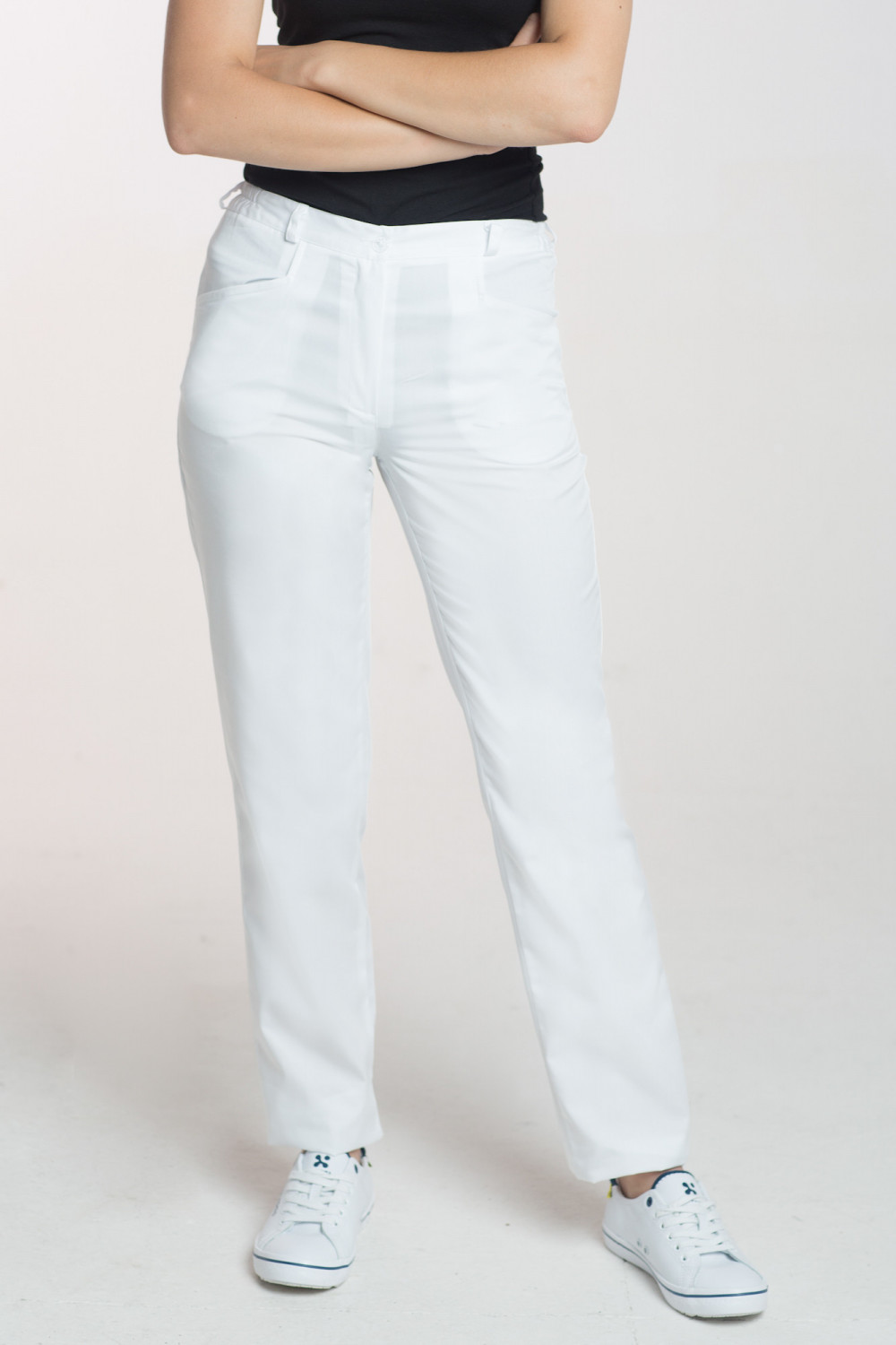 M-348 Spodnie damskie medyczne do fartucha kolor biały