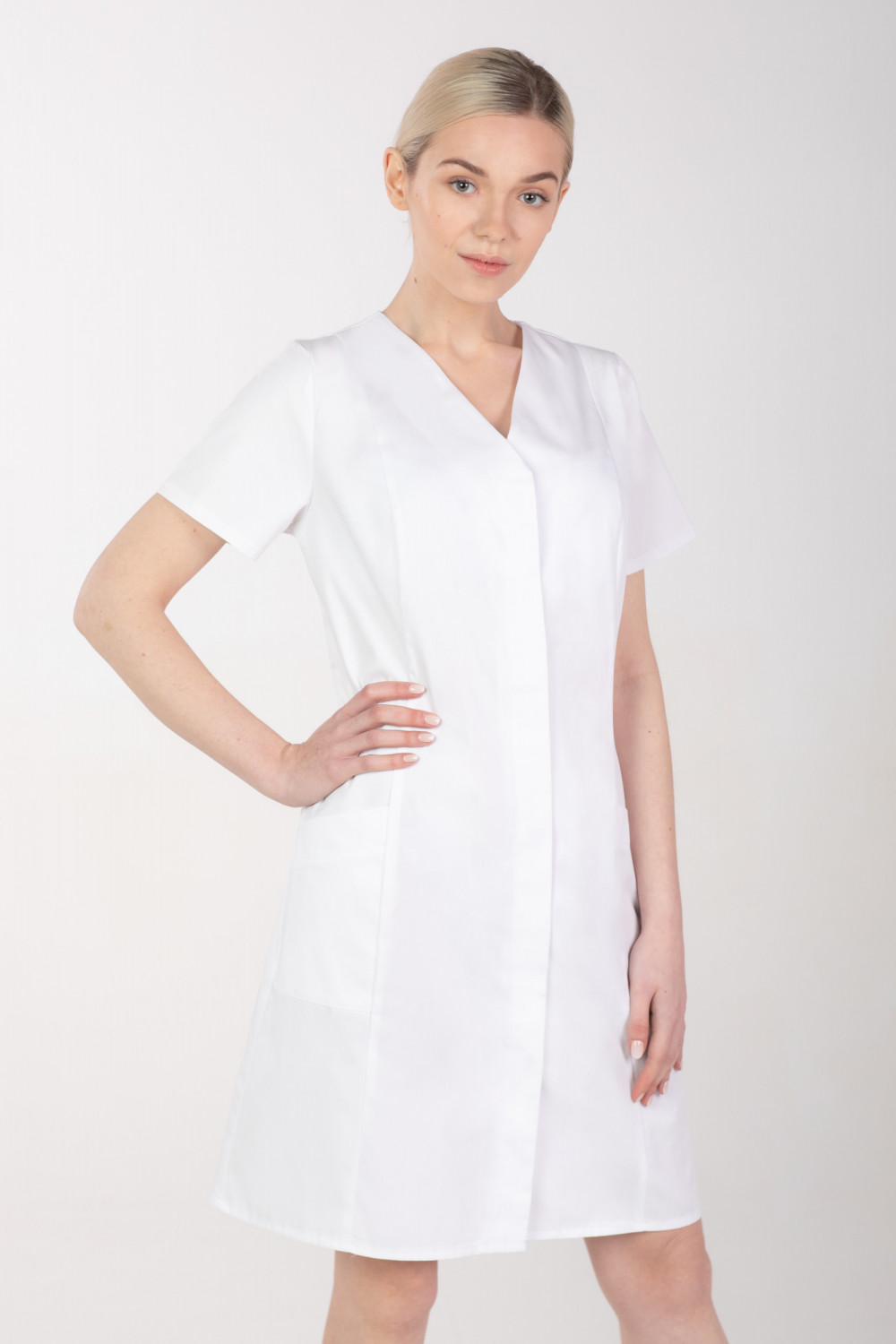 Żakiet medyczny damski M-377 kryte napy, kolor biały
