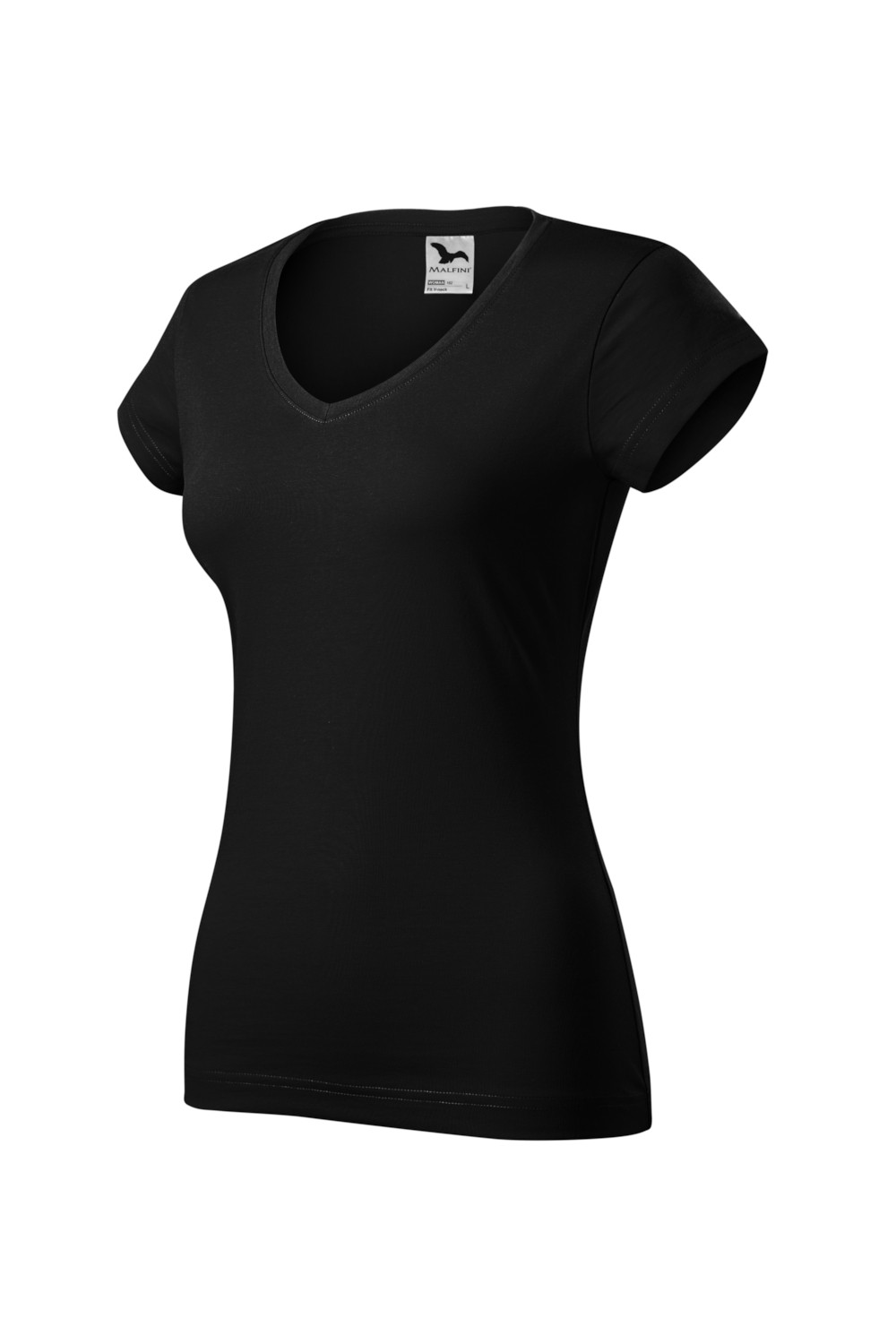 Koszulka damska 100% bawełna V-NECK 162 czarny