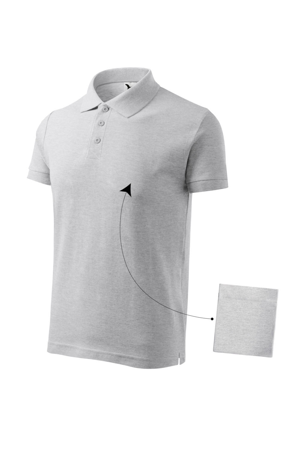 Koszulka Polo męska 100% bawełna 212 polo jasno szary melanż