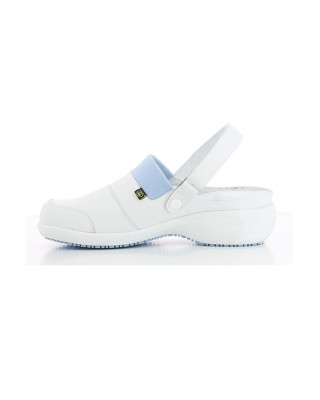 Buty damskie medyczne SANDY OXYPAS obuwie biały  z błękitem