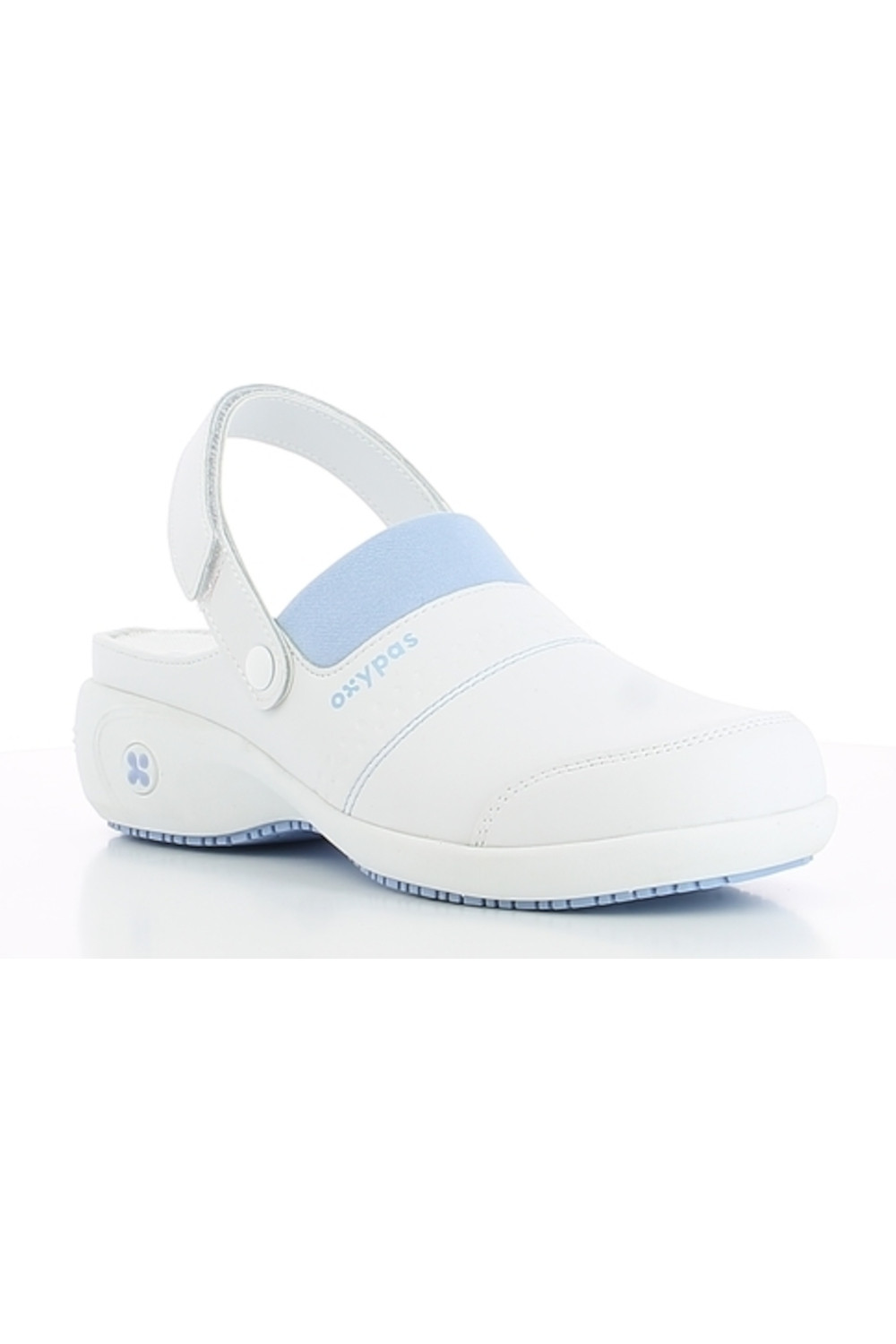 Buty damskie medyczne SANDY OXYPAS obuwie biały  z błękitem