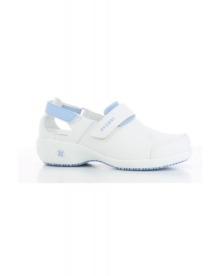 Buty damskie SALMA obuwie medyczne biały z błękitem
