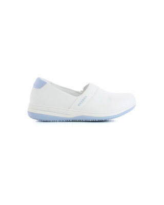 Buty damskie SUZY obuwie medyczne kolor biały z błękitem