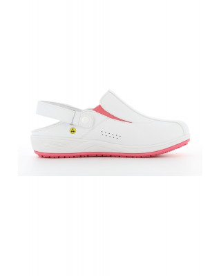 Buty damskie CARINNE obuwie medyczne kolor biały z amarantem