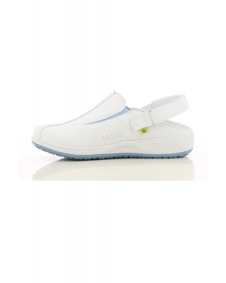 Buty damskie CARINNE obuwie medyczne kolor biały z błękitem