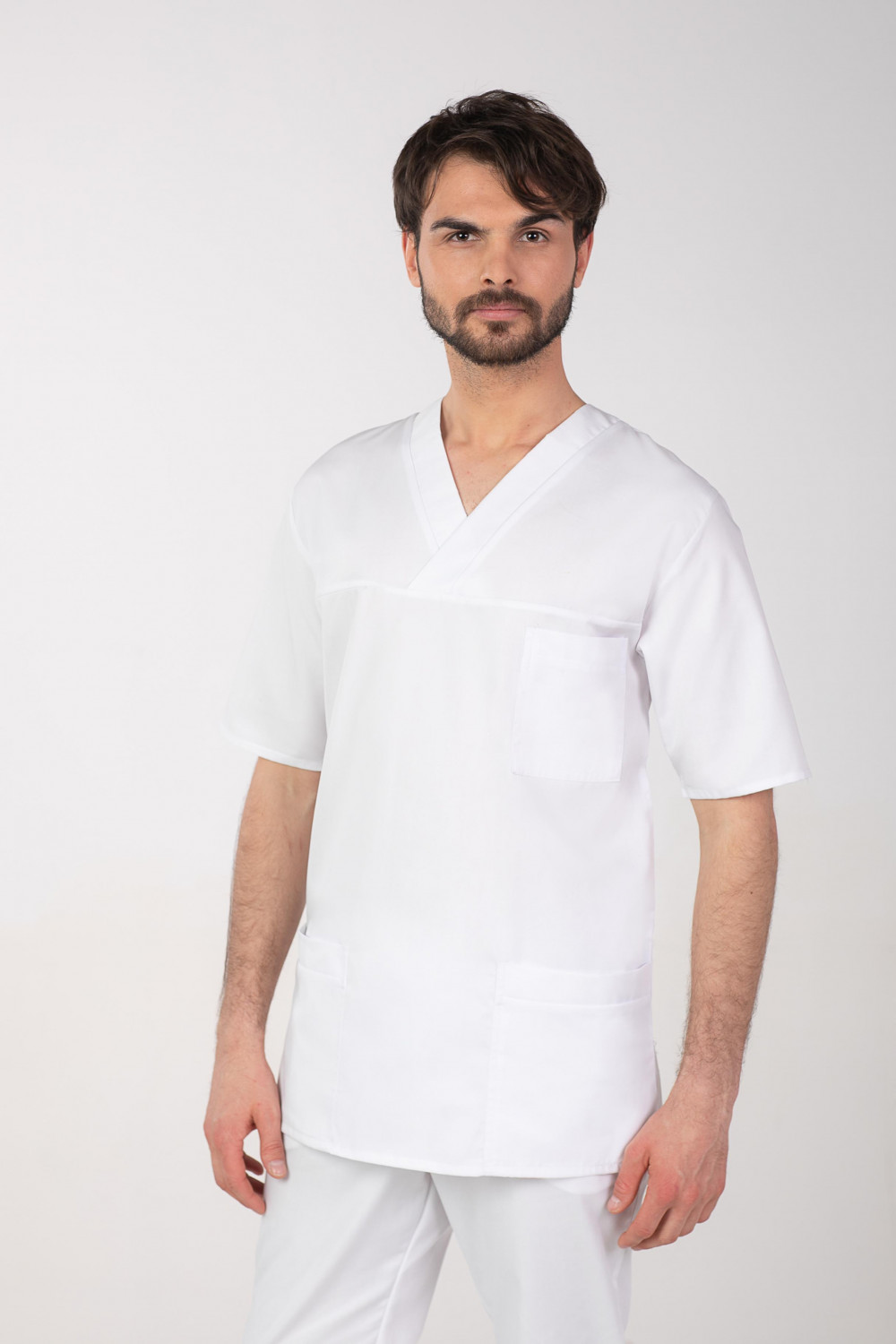 M-074C Bluza medyczna chirurgiczna męska biały