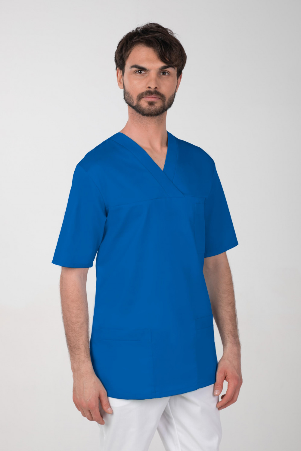 M-074C Bluza medyczna chirurgiczna męska indygo