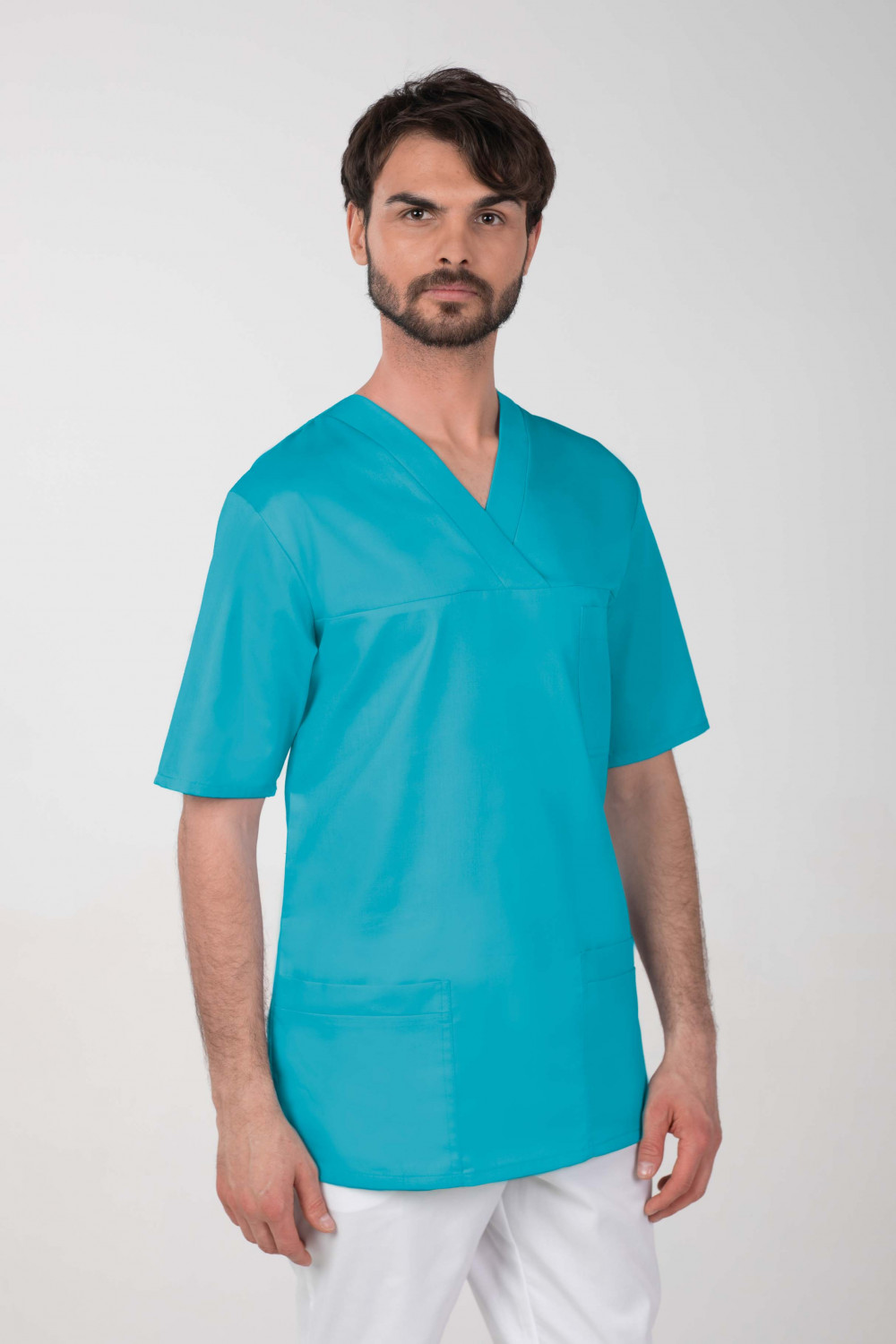 M-074C Bluza medyczna chirurgiczna męska turkus