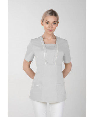 M-054X Elastyczna bluza damska medyczna kosmetyczna fartuch uniform kolor szary