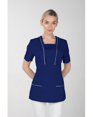 M-054X Elastyczna bluza damska medyczna kosmetyczna fartuch uniform kolor szafir