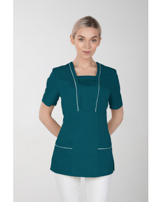 M-054X Elastyczna bluza damska medyczna kosmetyczna fartuch uniform kolor ciemna zieleń