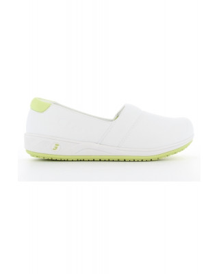 Buty damskie SOPHIE obuwie medyczne kolor biały z limonką