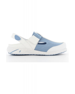 Buty damskie ALIZA obuwie medyczne kolor biały z błękitem