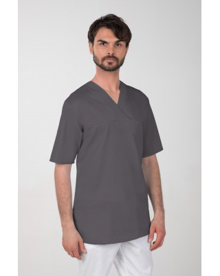 M-074CX Elastyczna bluza medyczna męska chirurgiczna grafit