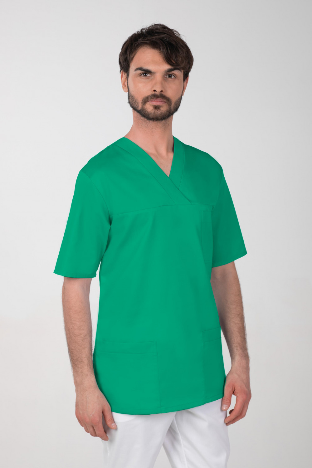 M-074CX Elastyczna bluza medyczna męska chirurgiczna trawa