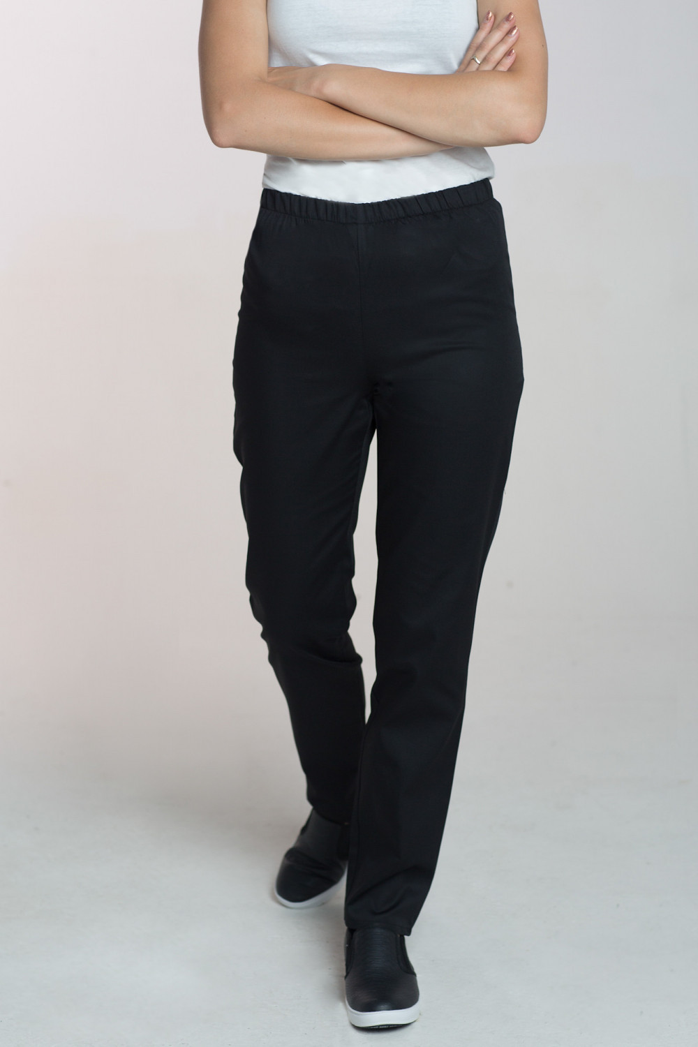 M-086X Elastyczne spodnie medyczne damskie czarny