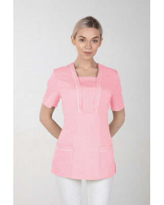 M-054X Elastyczna bluza damska medyczna kosmetyczna fartuch uniform kolor jasny róż