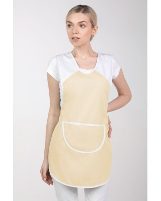 M-023A fartuch kasak kuchenny odzież gastronomiczna wiązany po bokach banan + biały